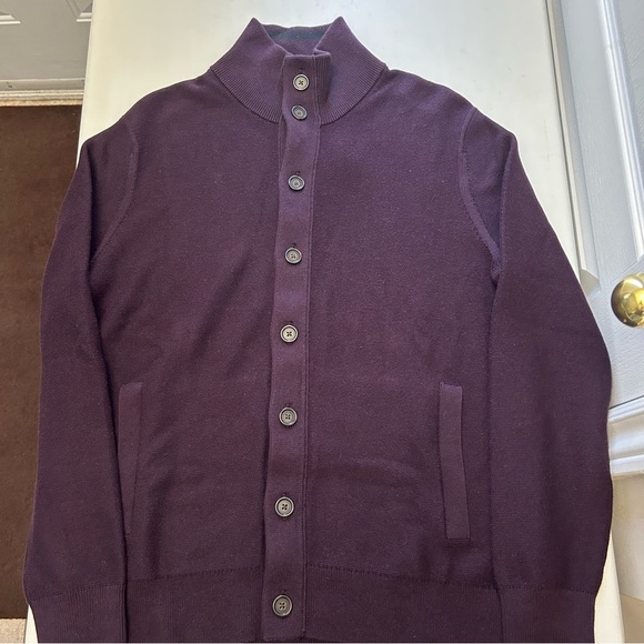 Banana Republic Men's Cotton Cardigan Sweater Jacket Maroon Size Medium NEW - Picture 15 of 15
